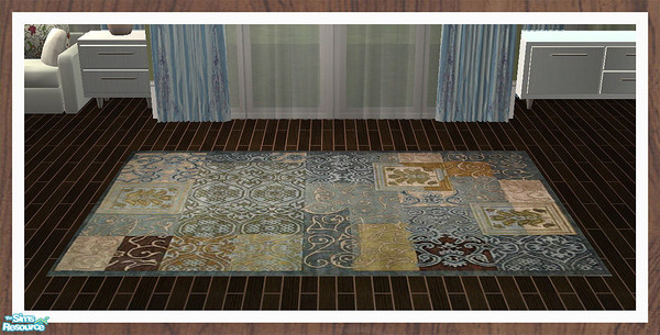 Sims 2 — Blue & Green Rug Recolour by simtomatic — This file recolours all rugs in this set.