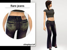 Sims 4 — Flare Jeans by xtinaplays-ts4 — - 9 colors - For Female Teen, Young Adult, Adult, and Elder - Feminine and