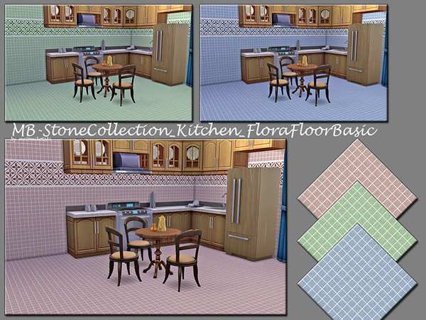 Sims 4 — MB-StoneCollection_Kitchen_FloraFloorBasic by matomibotaki — MB-StoneCollection_Kitchen_FloraFloorBasic, lovely