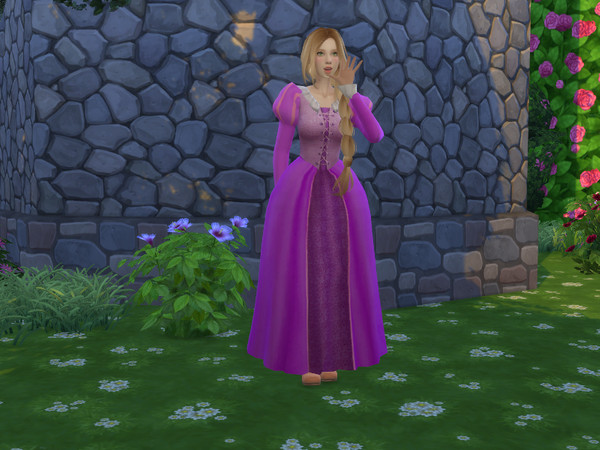 Sims 4 — Rapunzel Dress by LolleSims — EA mesh edited by me Base game With Custom Thumbnail