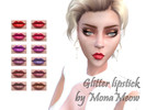 Sims 4 — Glitter lipstick by MonaMeow — Lipstick has 12 swatches