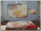 Sims 4 — The Prayer by QueenElizabethI — A compilation of a mural, landscape painting, and a rug. The image is an