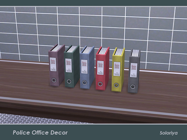 Sims 4 — Police Office Decor. Office File, v2 by soloriya — Office file with documents. Part of Police Office Decor set.