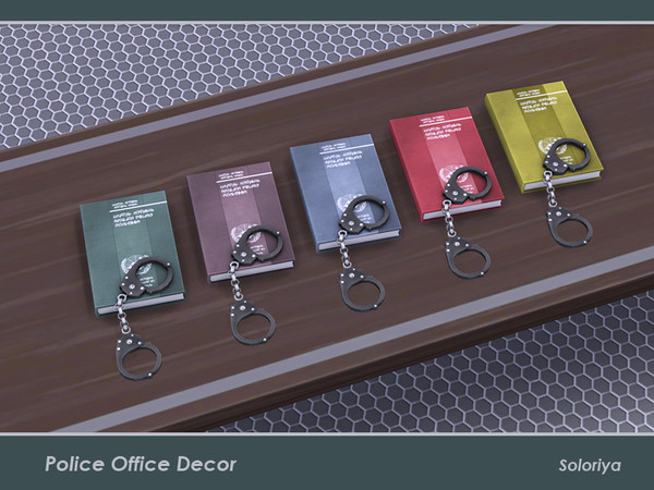 Sims 4 — Police Office Decor. Books with Handcuffs by soloriya — A books with handcuffs in one mesh. Part of Police