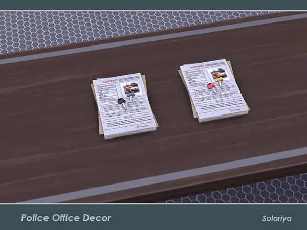 Sims 4 — Police Office Decor. Documents and Keys by soloriya — Documents and two keys in one mesh. Part of Police Office