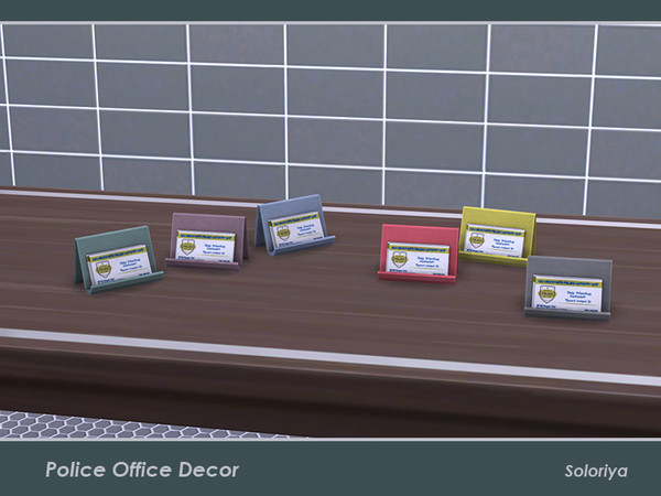 Sims 4 — Police Office Decor. Business Cards Holder by soloriya — Business cards holder with four cards. Part of Police