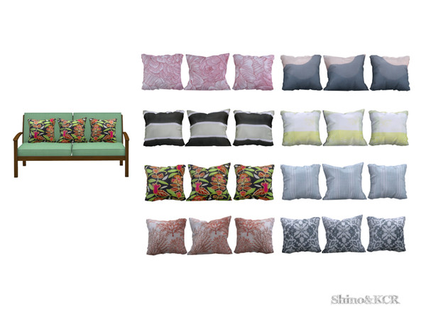 Sims 4 — Outdoor 2018 - Pillows for Loveseat by ShinoKCR — Sleek and modern Outdoor Furniture inspired by PotteryBarn in