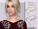 Sims 4 — BlueRose Dream Choker by BlueRose-sims — New Mesh 8 swatches Compatible with HQ and Base Game All lods Specular