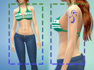 Sims 4 — Nami Bikini Top by Azumi613 — Nami's trade make after 2 years Top bikini outfit and tattoo.
