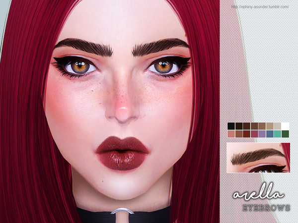 Sims 4 — [ Arella ] - Brows by Screaming_Mustard — New eyebrows for Sims. For females, toddler +. With custom thumb