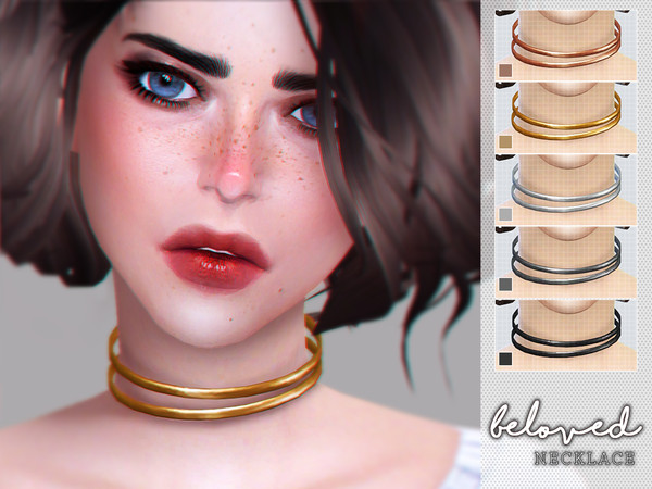 Sims 4 — [ Beloved ] - Choker Necklace by Screaming_Mustard — A modern set of two chokers. For females, teen +. With