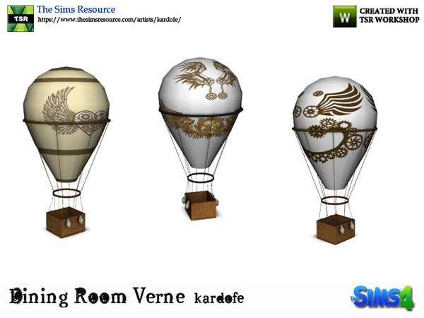 Sims 4 — kardofe_Dining Room Verne_Air balloon by kardofe — Balloon aerostatico, of small size, decorative, in three