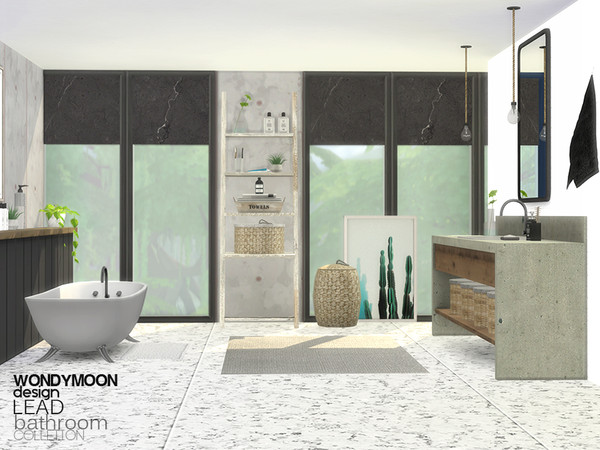 Sims 4 — Lead Bathroom by wondymoon — - Lead Bathroom - Wondymoon|TSR - Creations'2018 - Set Contains -Sink -Mirror