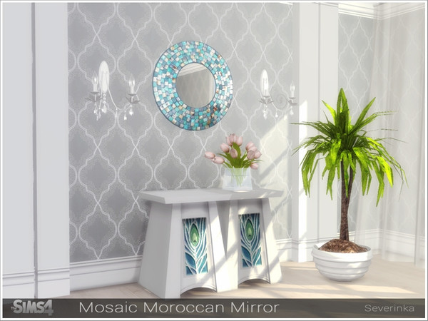 Sims 4 — Mosaic Moroccan Mirror by Severinka_ — Mosaic Moroccan Mirror Moving on the wall Build / Buy category: Decor /