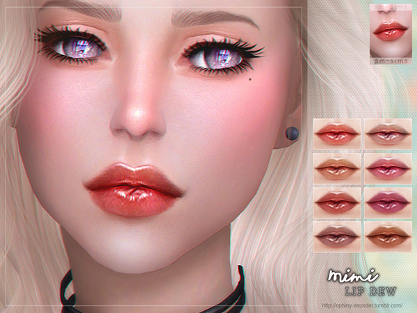 Sims 4 — [ Mimi ] - Lip Dew by Screaming_Mustard — A new glossy lip dew. For males and females, teen +. With custom thumb
