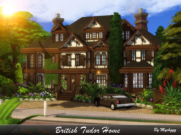 Sims 4 — British Tudor Home by MychQQQ — Lot: 40x30 Value: $ 313,981 House contains: - 5 bedrooms - 4 bathrooms - living