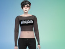 Sims 4 — Batcave mesh crop top - Get Together needed by little-witch-boy — Batcave mesh crop top Get Together needed