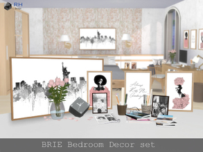 Sims 4 — BRIE Bedroom Decor set by RightHearted — This set features modern, Nordic-themed, versatile decor objects that