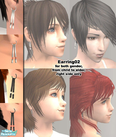 Sims 2 — Earring 02 (Right Side) by H.Lin — 