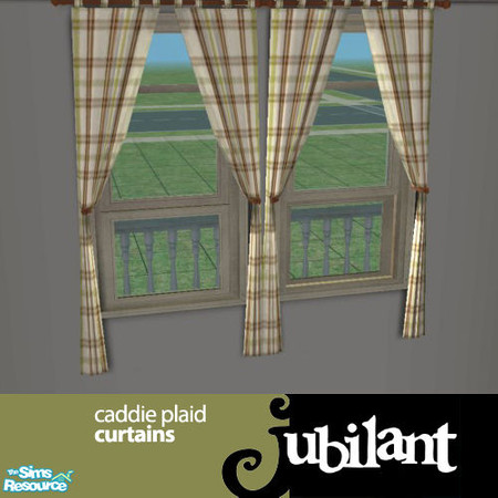 Sims 2 — Caddie Plaid Bedroom Set - Curtains by Jubilant — Caddie Plaid Curtains