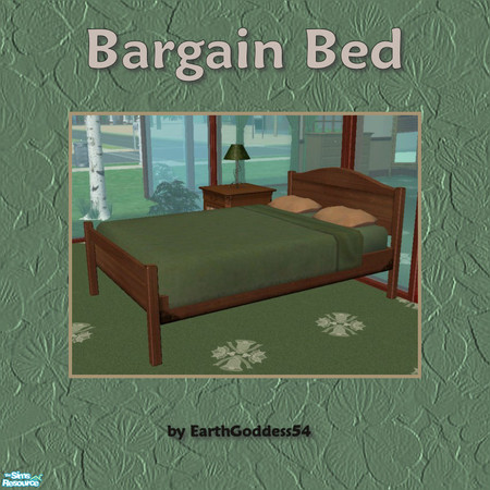 Sims 2 — Bargain Bedroom - Bed by EarthGoddess54 — Recolor of Maxis' "Cheap Eazzzze Morrisey Double Bed".