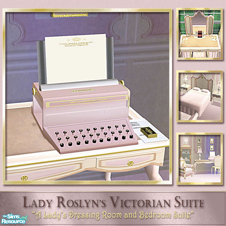 Sims 2 — Lady Roslyn\'s Victorian Typewriter by Cashcraft — A Victorian Lady\'s Dressing Room and Bedroom Suite--an