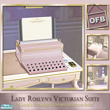 Sims 2 — Lady Roslyn\'s Victorian OFB Typewriter by Cashcraft — A Victorian Lady\'s Dressing Room and Bedroom Suite--an