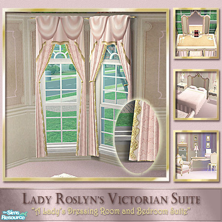 Sims 2 — Lady Roslyn\'s Victorian Silk Curtain by Cashcraft — A Victorian Lady\'s Dressing Room and Bedroom Suite--an