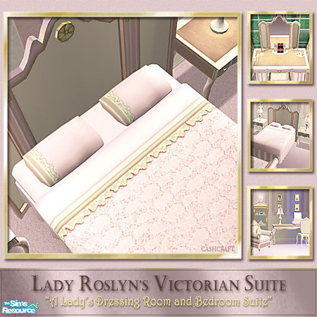 Sims 2 — Lady Roslyn\'s Victorian Suite - Bedding by Cashcraft — A Victorian Lady\'s Dressing Room and Bedroom Suite--an