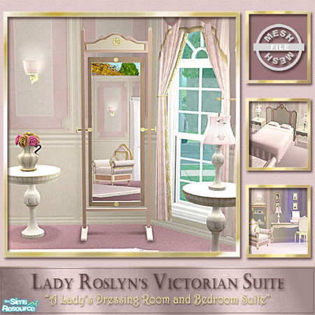 Sims 2 — Lady Roslyn\'s Victorian Suite - Mirror by Cashcraft — A Victorian Lady\'s Dressing Room and Bedroom Suite--an