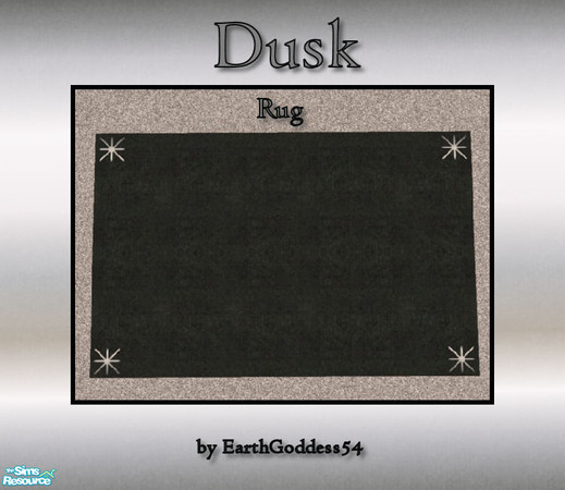 Sims 2 — Dusk Bedroom - Rug by EarthGoddess54 — A black & silver recolor of Maxis' "Sung-Gyu Sunburst Oriental