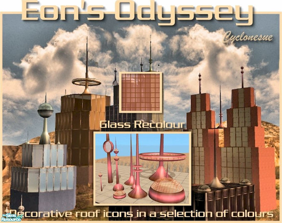 Sims 2 — Eon's Odyssey Glass Recolour - Titan by Cyclonesue — A red glass recolour for the entire Eon's Odyssey set. You