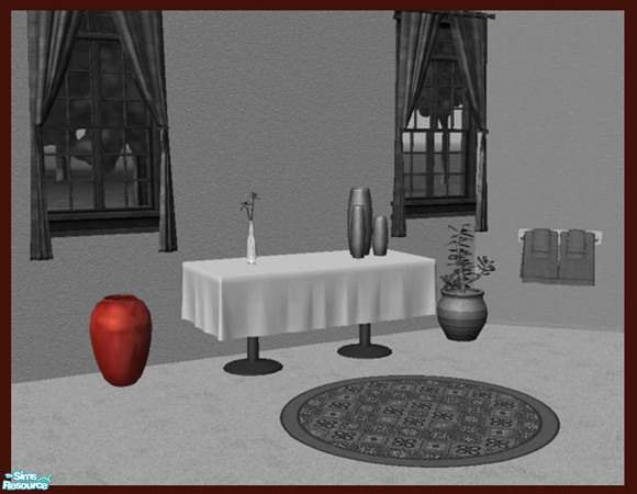 Sims 2 — Sorrowful Scions in Soft Red by TSR Archive — Recolors both the Sorrowful Scions and Potted Potential