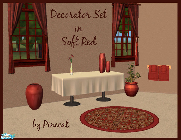 Sims 2 — Decorator Set in Soft Red  by TSR Archive — 