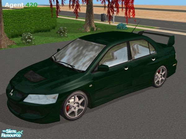 Sims 2 — Midnight Forest Green Mitsubishi EvoVIII by Agent420 — A Midnight Forest Green Mitsubishi Evo VIII Paint Job.