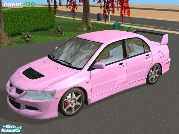 Sims 2 — Pink Mitsubishi Evo VIII {stock} Paint by Agent420 — A Pink Mitsubishi Evo VIII Paint Job. Mesh by