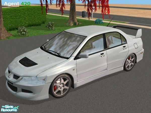 Sims 2 — Silver Mitsubishi Evo VIII {stock} Paint by Agent420 — A Silver Mitsubishi Evo VIII Paint Job. Mesh by