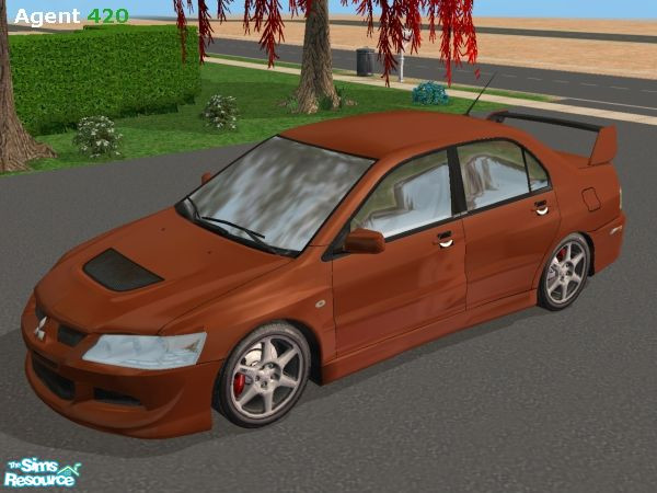 Sims 2 — Metallic Orange Mitsubishi Evo VIII by Agent420 — A Metallic Orange Mitsubishi Evo VIII Paint Job. Mesh by