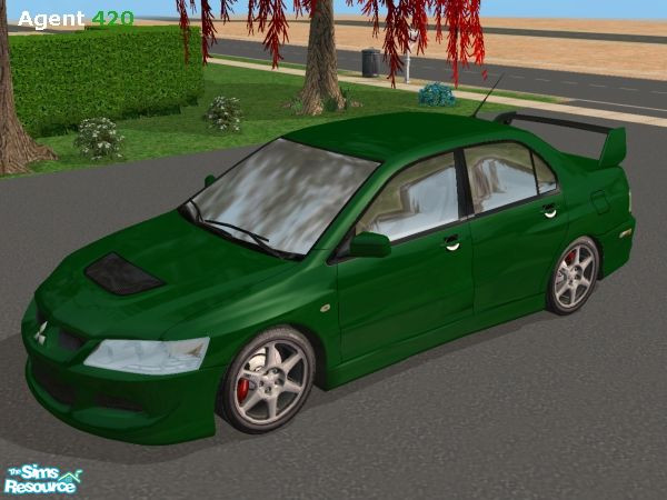 Sims 2 — Green Mitsubishi Evo VIII {stock} Paint by Agent420 — A Green Mitsubishi Evo VIII Paint Job. Mesh by