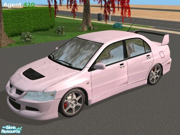 Sims 2 — Milky Pink Mitsubishi Evo VIII Paint by Agent420 — A Milky Pink Mitsubishi Evo VIII Paint Job. Mesh by