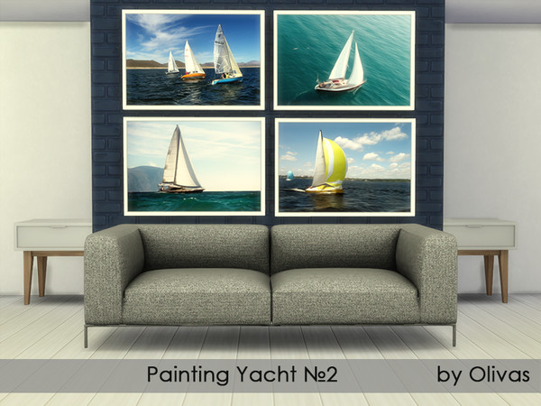 Sims 4 — Painting Yacht_2 by olivas2 — Created for: The Sims 4 Recolor of game painting One picture - four variants of