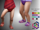 Sims 4 — Gum-Gel Sandal_vToddler by SuperNerdyLove2 — A shiny semi-see through sandal for toddlers with speckles.