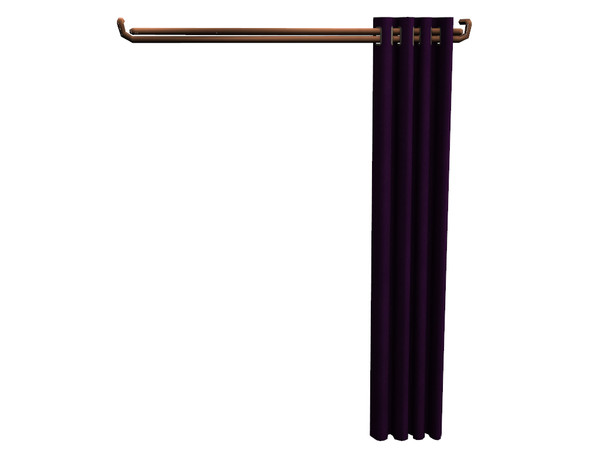 Sims 4 — Barclay Curtains by sim_man123 — A large velvet panel hung up on some copper pipes.