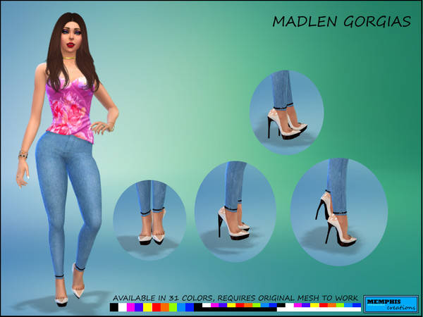 Sims 4 — Memphis Creations - Madlen Gorgias Recolor by Memphis84 — A colorfull recolor of the Madlen Gorgias heels, and