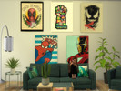 Sims 4 — Marvel Painting-MESH NEEDED by MrsJuliee — Marvel Painting, 5 colors. Deadpool, spiderman, iron man, avenger,