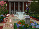 Sims 3 — Town Hall Park (NO CC) by Juliessa2 — Town hall with square and park for your neigborhood.