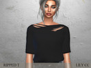 Sims 4 — lily cc | Ripped T - Mesh needed by lily_cc — *15 designs *custom thumbnail