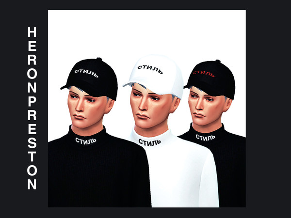 Sims 4 — HERON PRESTON CAP СТИЛЬ by vluan — Heron Preston cap for The