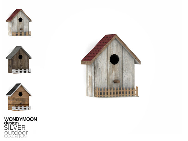 Sims 4 — Silver Bird House by wondymoon — - Silver Outdoor - Bird House - Wondymoon|TSR - Creations'2018