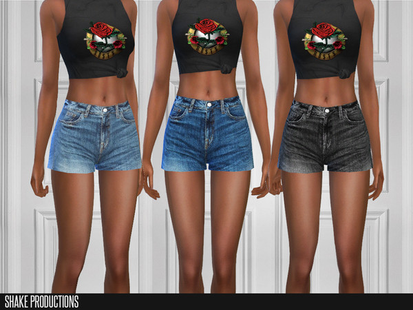 Sims 4 — ShakeProductions 145-4 by ShakeProductions — Denim Shorts Bottoms/Shorts 5 Colors